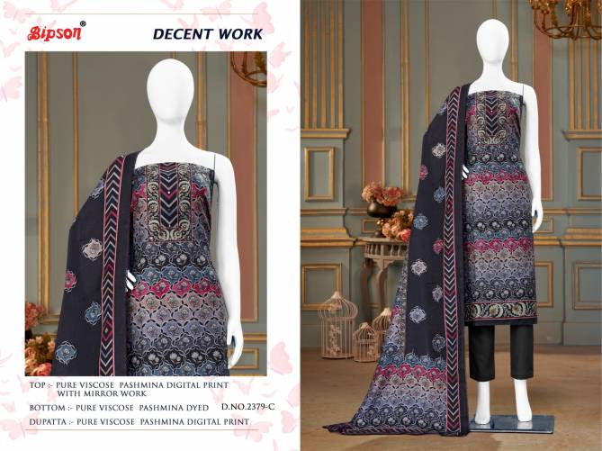 Decent Work 2379 By Bipson Pashmina Dress Material Catalog
